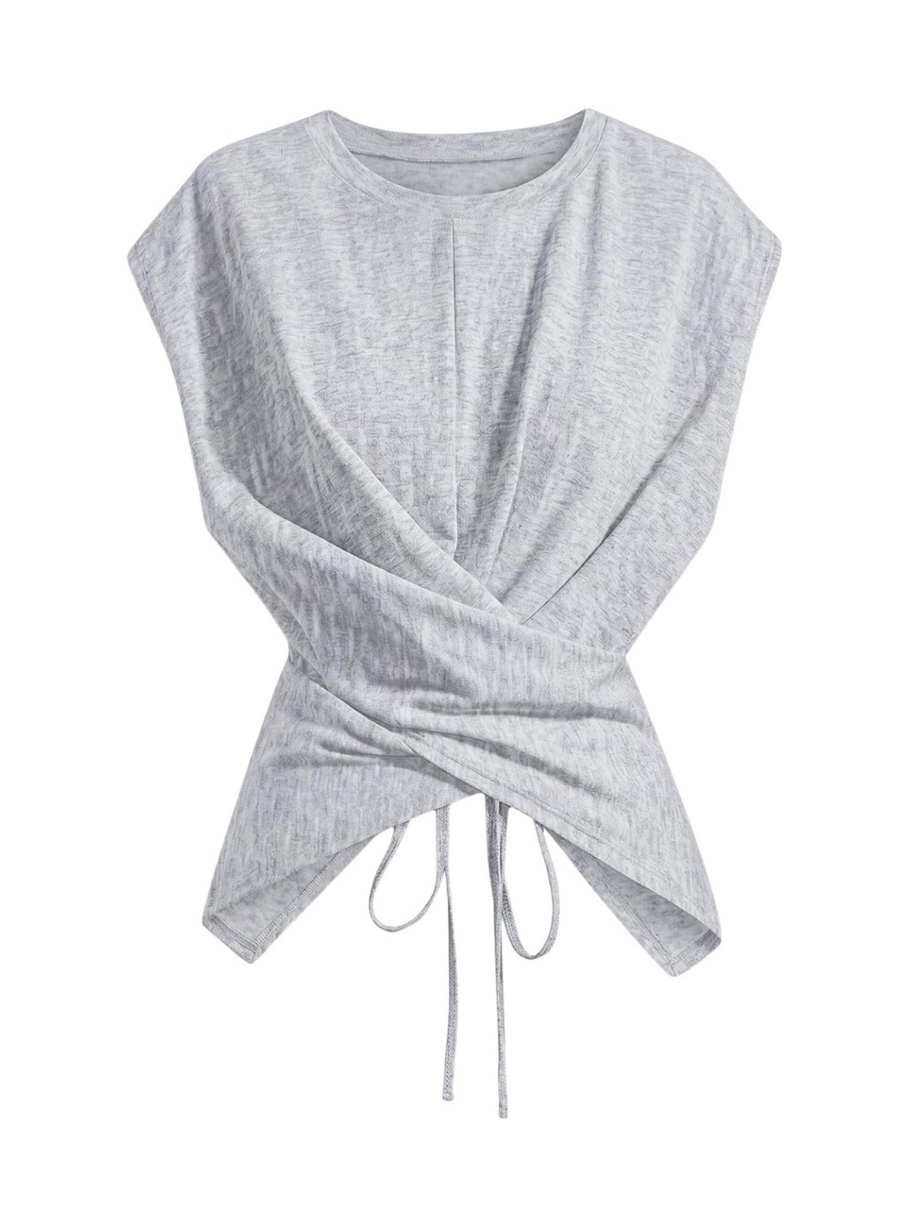 Light Gray Wrap Women's Top